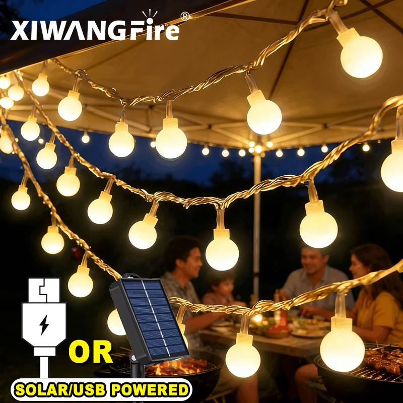 Farming And Agriculture - 3-10M Solar-/USB-/Batterie-Lichterketten, Feenhafte Kugel-LED-Lichter, Wasserdicht für